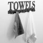 MyGift Black Metal Towels Design Wall Mounted 5 Dual-Hook Towel Hanger Rack for Bathroom or Kitchen