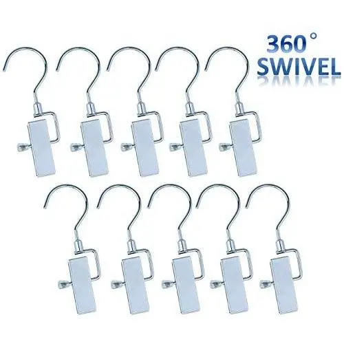 CreooGo Laundry Hangers with Swivel Hooks Hold Boots Clips Pin Stainless Steel Portable for Travel Clothes Towel Pack of 10 CreooGo Laundry Hangers with Swivel Hooks Hold Boots Clips Pin Stainless Steel Portable for Travel Clothes Towel Pack of 10