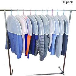 pekox 10Pack (24&quotx11&quotx2") Storage Travel Shoulder Covers for Clothes Clothing dust Cover Dust Bags Cover Dress Bag Hanging Garment Bag US