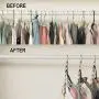 12.8 Inches Metal Magic Hangers Space Saving Clothing Clothes Organizer Smart Closet Space Saver Wardrobe Unique Hook Design Pack of 6