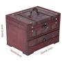 Brino Jewelry Chest, 1pc Classical Wooden Jewelery Gift Storage Boxes Case Holder Chest Organizer with Mirror