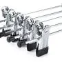 Amber Home Extra Large 15.75 (40cm) Length Metal Pants Hanger Slack Hanger for Men with Non-Slip Adjustable Clips Pack of 8 Amber Home Extra Large 15.75 (40cm) Length Metal Pants Hanger Slack Hanger for Men with Non-Slip Adjustable Clips Pack of 8