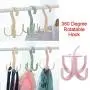 Closet Hanging Organizer Storage Purse Rack Handbag 360 Degree Rotating 4 Hooks for Belt Scarf Tie Rack Holder Closet Hanging Organizer Storage Purse Rack Handbag 360 Degree Rotating 4 Hooks for Belt Scarf Tie Rack Holder
