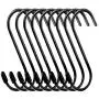 ESFUN 30 Pack Black S Shaped Hooks for Rack Hanging Pots and Pans, Plants, Coffee Cups, Clothes, Coats, Bags, Towels Purse, Jeans, Jewelry in Kitchen,Bedroom, Bathroom/3.5 inch Length