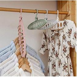 10pcs Random Color Multi-Port Support Circle Clothes Hanger Round Storage Drying Racks Cloth Hanger Plastic Scarf Cloth Hangers Organizer Rack
