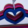 elegantstunning 10Pcs Loving Heart Flocking Clothes Hanger for Bedroom Storage Coffee