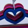 elegantstunning 10Pcs Loving Heart Flocking Clothes Hanger for Bedroom Storage Coffee