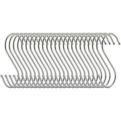 LOYMR 24 PCS 3.8 Inches Heavy Duty S Hooks Pan Pot Holder Rack Hooks S Shaped Hooks Hanging Hangers for Kitchenware Pots Utensils Clothes Bags Towels Holder(Silver) LOYMR 24 PCS 3.8 Inches Heavy Duty S Hooks Pan Pot Holder Rack Hooks S Shaped Hooks Hanging Hangers for Kitchenware Pots Utensils Clothes Bags Towels Holder(Silver)