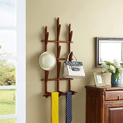 ZXUE Wall Coat Rack Wall Hanging Bedroom Door Hanging Clothes Hook Wooden Simple Hanger Creative Hat Tie Rack (Color : B)