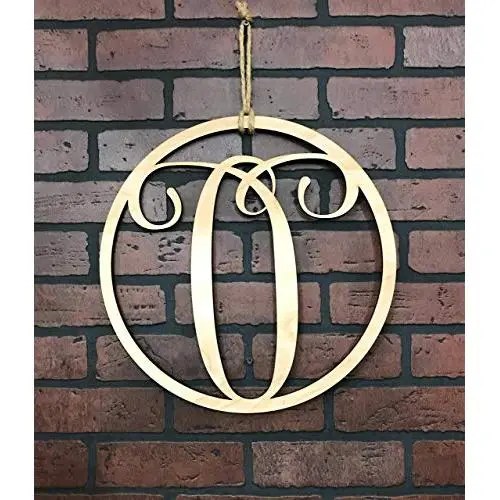 Monogram Door Hanger | Vine Letter O | Unpainted Natural Wood Finish | Great for Year Round Door Decor Monogram Door Hanger | Vine Letter O | Unpainted Natural Wood Finish | Great for Year Round Door Decor