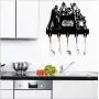 Star Wars Wall Door Hooks 20LB(Max) Quality Black Wood Made -Light in Weight-Easy to Install -Five Metal Hooks (Star 2)
