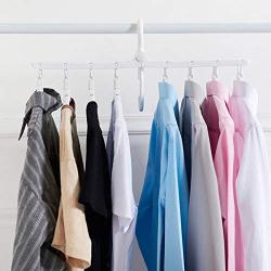 HOMEDECISION Premium Innovative Magic Folding Clothes Hanger,360 Degree Rotating Hooks,Saving 70 Percent of The Space,Durable and Non-Slipping Foldable 8 in 1 Closet Organizer Hanger,Pack of 3