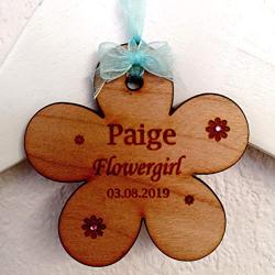 Personalized Flowergirl Coat Hanger Tag Wedding Day