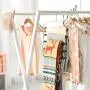 Pretigo Pants Hangers 5 Tiers Multi Pants Hanger Space Saving Trouser Hanger 2 Pack Hangers for Pants Closet Storage Organizer Multiple Slack Hanger Space Saving Pant Hangers Scarf Hangers for Pant