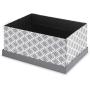 Pop n Store Decorative Storage Boxes with Lid - Collapsible and Stackable - Medium Document Boxes Aztec Gray Print - Interior Size (12