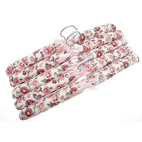 Crystal Lin Cotton Padded Hanger Clothes, Patterned, Soft, 5pc (Patterned17)
