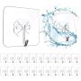 Ansxiy Wall Hooks 13lb(Max) Transparent Reusable Seamless Hooks,Adhesive Hooks,Reusable Utility Hooks for Bathroom and Kitchen, Waterproof and Oil Proof,24 Pack