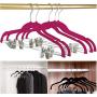 10pcs Random Color with Clips Multifunction Velvet Drying Rack, Garment Suit Non-Slip Closet Clothes Hangers Laundry Wardrobe Organizer