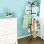 Baoyouni Standing Coat Rack Metal Entryway Hall Tree Hat Clothes Hanger Hooks Home Office Space Saver, Grey
