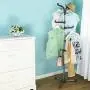 Baoyouni Standing Coat Rack Metal Entryway Hall Tree Hat Clothes Hanger Hooks Home Office Space Saver, Grey