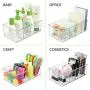 mDesign Plastic Food Storage Organizer Bin Boxes - 4 Divided Sections - Holder for Seasoning Packets, Pouches, Soups, Spices, Snacks for Kitchen, Pantry, Cabinet, Refrigerator - 6 Pack - Clear