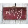Vintage look MERRY new calligraphy Christmas Chalk Couture style old time font jute hanger antique style primitive style. weathered wood sign