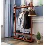 PLLP Drying Rack Hangers Solid Wood Honey Sugar Color Assembly Hangers Floorstanding Clothes Rack Bedroom Living Room Hall Multifunction European Style Shelf Clothes Rack