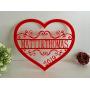 Personalized Valentine Wreath Door Hanger Sign Couples Names Wedding Gift Laser Cut Heart Love Decor Wall Hanging Monogrammed Signs Valentines Day Centerpiece Custom Family Name Established Year