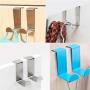 Doitb 6pcs Over Door Hanger Stainless Steel Hanging Hooks for Bathroom Bedroom Office Cabinet Draw Clothes Kitchenware Pots Utensils anging Hooks Hangers for Bathroom Bedroom Office and Kitchen Blue