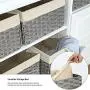 SONGMICS Set of 3 Rattan-Style Storage Bins, Indoor Collapsible Storage Baskets, Toy Organizers, 30L Decorative Bins with Liner and Handles, Bedroom Closet Laundry Room, Gray URRB225WG