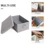 CAMEL CROWN Set of 2 Foldable Storage Boxes with Lids and Handles Large Storage Bins Cubes Containers Baskets with Removable Dividers for Home Closet Office Car Boot Clothes Files Books Warm Grey CAMEL CROWN Set of 2 Foldable Storage Boxes with Lids and Handles Large Storage Bins Cubes Containers Baskets with Removable Dividers for Home Closet Office Car Boot Clothes Files Books Warm Grey