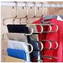 5pcs Multi-Functional Pants Rack Shelves Stainless Steel Wardrobe Magic Hanger S-Shape Clothes Hangers Storage Rack