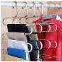 5pcs Multi-Functional Pants Rack Shelves Stainless Steel Wardrobe Magic Hanger S-Shape Clothes Hangers Storage Rack