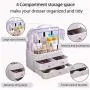 FAZHEN dust-Proof Makeup Organizer, Cosmetic and Jewelry Storage with Dustproof Lid, Display Boxes with Drawers for Vanity, Skin Care Products Rack Dressing Table Desktop Finishing Boxes (L)