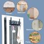 Over the Door Hanger 5 Tri Hooks, Stainless Steel Heavy Duty Over the Door Hook for Clothes, Over the Door Towel Rack for Bathroom, Black