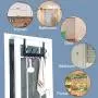 Over the Door Hanger 5 Tri Hooks, Stainless Steel Heavy Duty Over the Door Hook for Clothes, Over the Door Towel Rack for Bathroom, Black