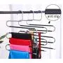 PENGKE 6 Pack Pants Hangers S Shape Stainless Steel Clothes Hangers Closet Organizer for Pants Jeans Scarf,15 x14.2 inch (Renewed)