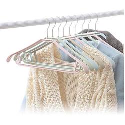 Anti-Skid Clothes Hangers Suit Hangers,Shirts Sweaters Dress Hanger Hook Drying Rack 10pcs Random Color
