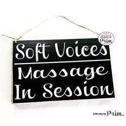 Soft Voices Massage In Session Therapy Spa Salon 8x6 (Choose Color) Rustic Sign Welcome Home Office Door Hanger Custom