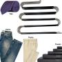 Huji 5 Tier Pants Jeans Trouser Scarf Leggings Hangers (Set of 4)