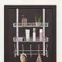 Over The Door Hook 2 Baskets & 5 Hooks Steel Storage Shelf Decorative for Office Home, Storage Organizer Rack for Coat Towel, Jewelry (White) Over The Door Hook 2 Baskets & 5 Hooks Steel Storage Shelf Decorative for Office Home, Storage Organizer Rack for Coat Towel, Jewelry (White)