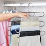 Windwinevine 5 Layers S Shape Multifunctional Clothes Hangers Pants Storage Hangers Cloth Rack Multilayer Storage Cloth Hanger