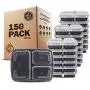 Freshware Meal Prep Containers [150 Pack] 3 Compartment with Lids, Food Storage Containers, Bento Boxes | BPA Free | Stackable | Microwave/Dishwasher/Freezer Safe, Portion Control, 21 Day Fix (24 oz)