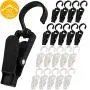 KABB Laundry Hooks Clip, 4.3 Inches Super Strong Plastic Swivel Hanging Curtain Clothes Pins, for Beach/Lounge Chairs - Keep Your Towel, Hangers from Blowing Away, White+Black