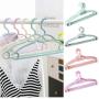 10pcs Random Color Multi-Functional Cloth Hanger Solid Plastic Non-Slip Cloth Rack Home Closet Organizer Shirt Coat Drying Rack Hanger