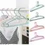 10pcs Random Color Multi-Functional Cloth Hanger Solid Plastic Non-Slip Cloth Rack Home Closet Organizer Shirt Coat Drying Rack Hanger