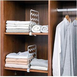 5pcs Closet Shelf Dividers Wardrobe Partition Shelves Divider Clothes Wire Shelving Hangers for Clothes