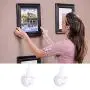 Beautyflier 100Pcs Photo Frame Plastic Nail Painting Mirror Clock Wall Hook Hanger Concrete Hard Wall Utility Hooks White