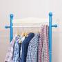 SOOKER Coat Hangers Coat Stand Clothes Rack Hat Coat Rack, with Wheeled Hooks Coat Rack Stand and Umbrella Holder Floor Hanger Hat Storage Rack Wooden -0223 (Color : Blue)