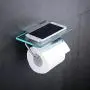 Hiendure Toilet Paper Holder with Shelf, Brass Lavatory Tissue Holder with Mobile Phone Storage Rack and Lid,Chrome Hiendure Toilet Paper Holder with Shelf, Brass Lavatory Tissue Holder with Mobile Phone Storage Rack and Lid,Chrome